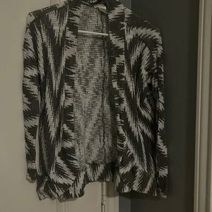 Taupe and white cardigan